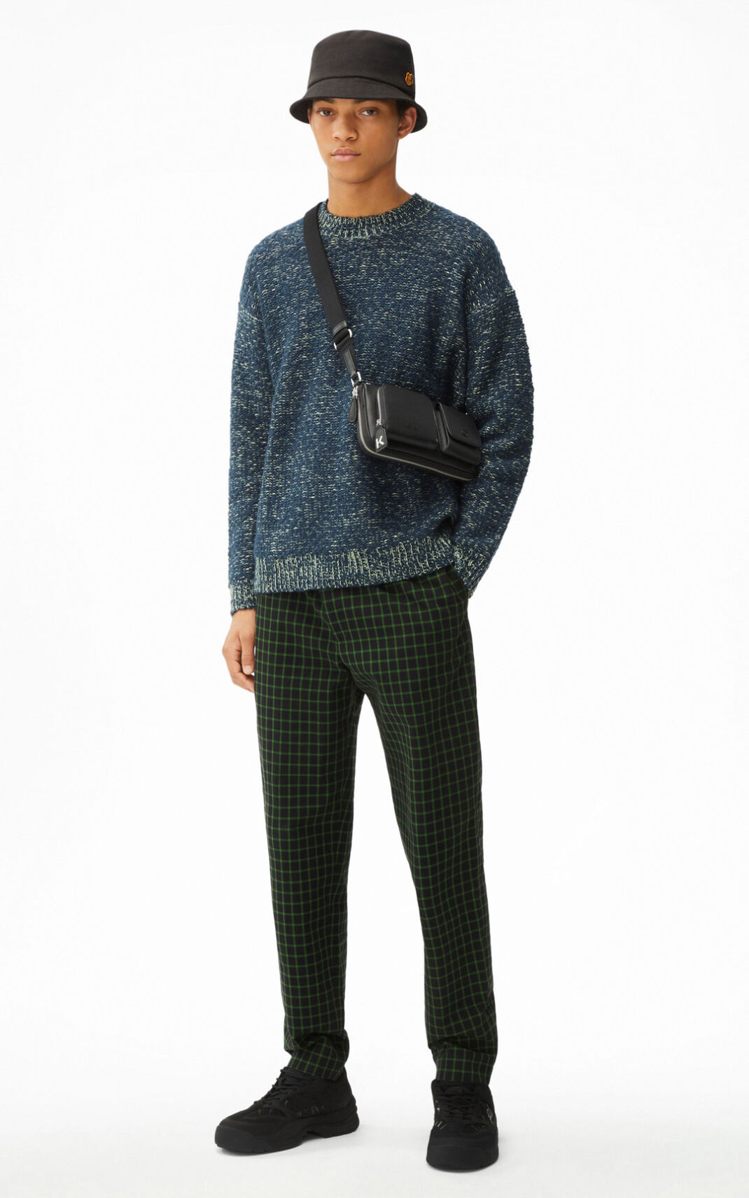 Kenzo Slub knit Pulóver Férfi Kék | ID.226740